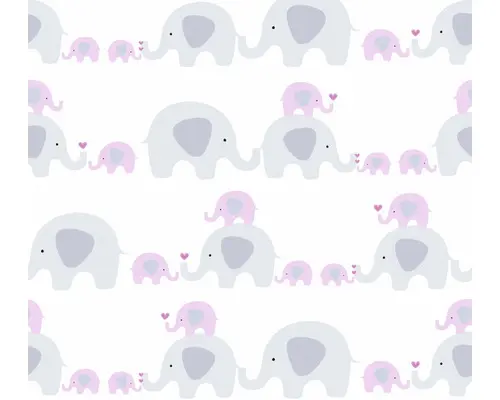 Vliestapete 38113-2 Little Love Elefanten rosa