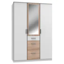 Kleiderschrank in Weiß, Eichefarben