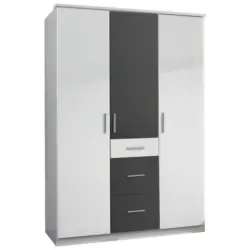 Kleiderschrank in Graphitfarben, Wei&szlig;