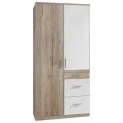 Kleiderschrank in Weiß, Eiche San Remo