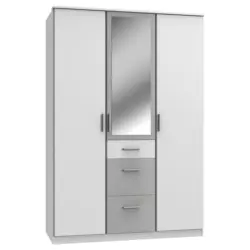 Kleiderschrank in Grau, Weiß