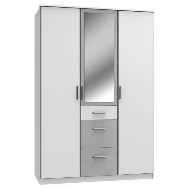 Kleiderschrank in Grau, Weiß
