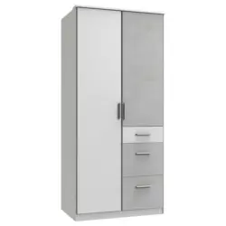 Kleiderschrank in Grau, Wei&szlig;