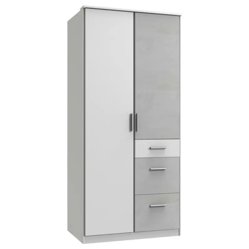 Kleiderschrank in Grau, Wei&szlig;