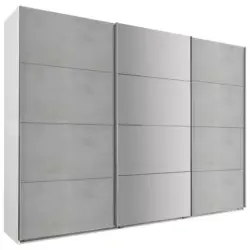 Schwebet&uuml;renschrank in Wei&szlig;, Hellgrau