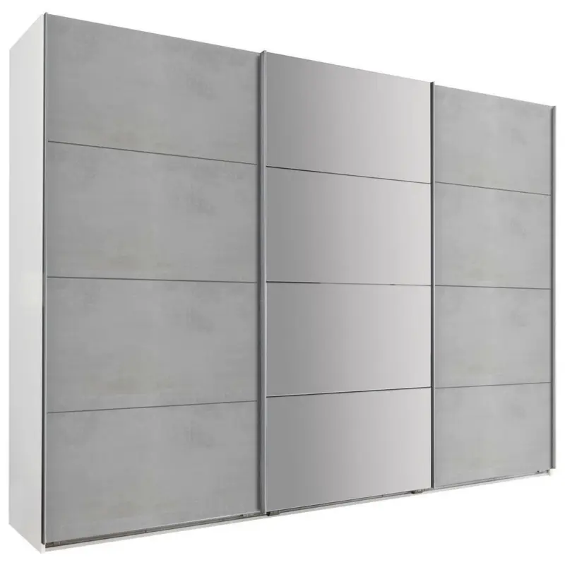 Schwebet&uuml;renschrank in Wei&szlig;, Hellgrau