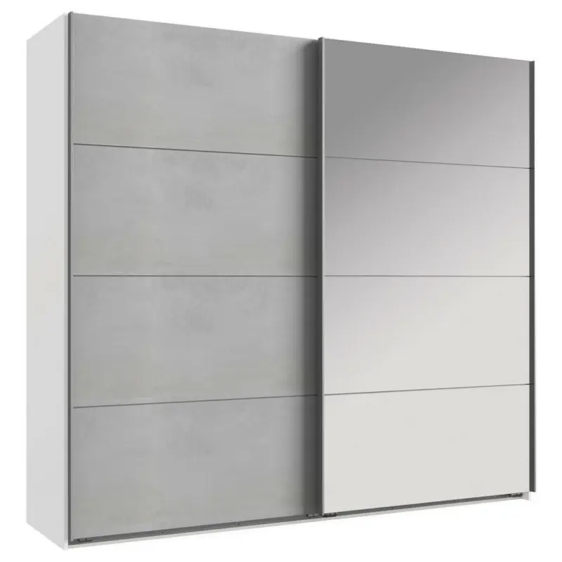 Schwebet&uuml;renschrank in Wei&szlig;, Hellgrau