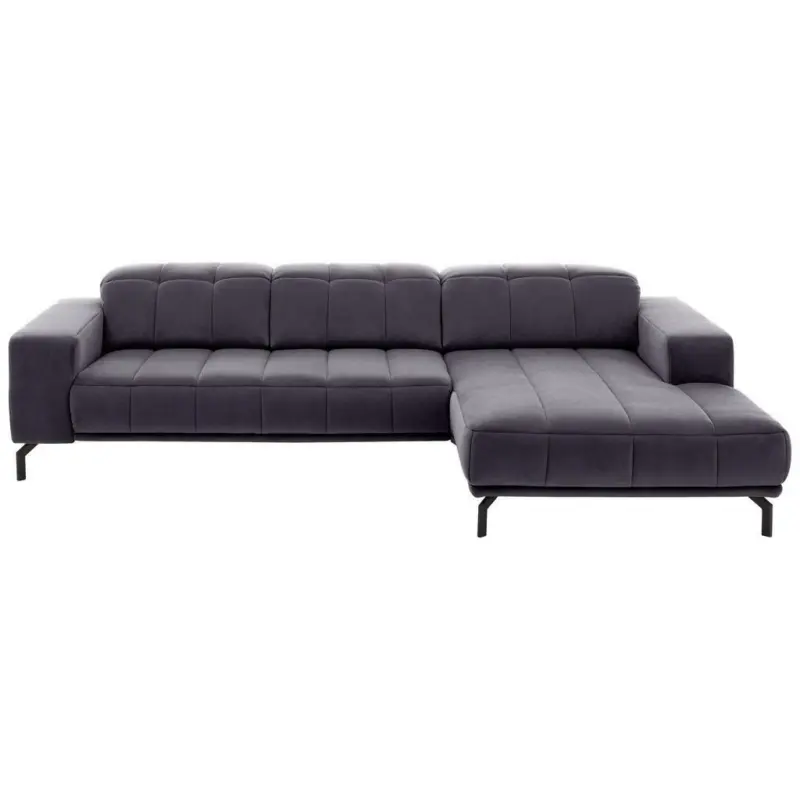 Ecksofa in Velours Anthrazit