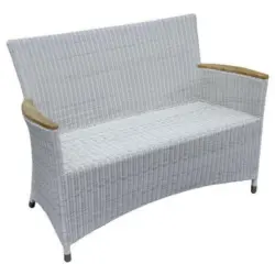 Gartenbank in Weiß, Alufarben, Teakfarben