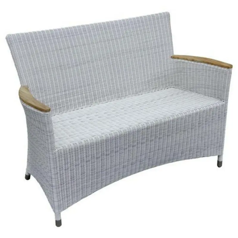 Gartenbank in Weiß, Alufarben, Teakfarben