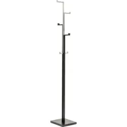 Kleiderst&auml;nder in Schwarz, Edelstahlfarben 30/177/25 cm