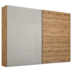 Schwebet&uuml;renschrank in Grau, Eichefarben