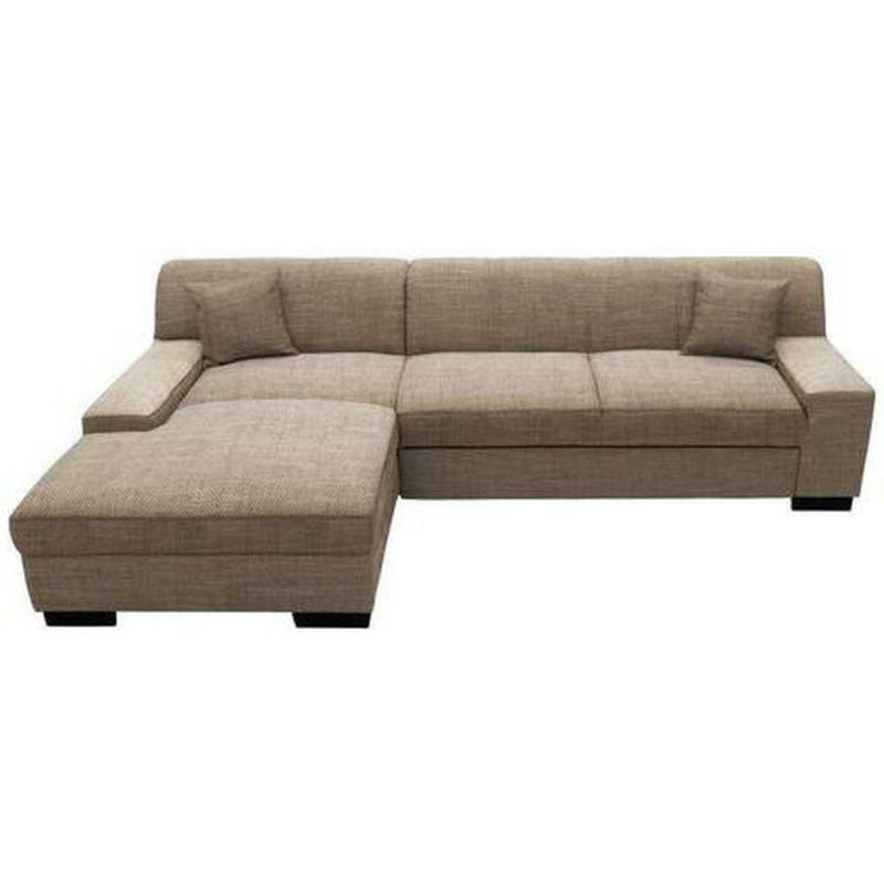 Ecksofa in Webstoff Braun, Beige