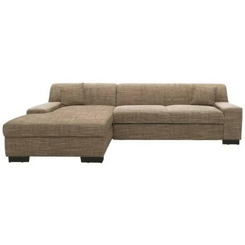 Ecksofa in Webstoff Braun, Beige