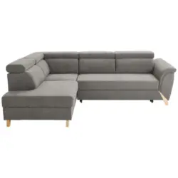Ecksofa in Webstoff Graubraun
