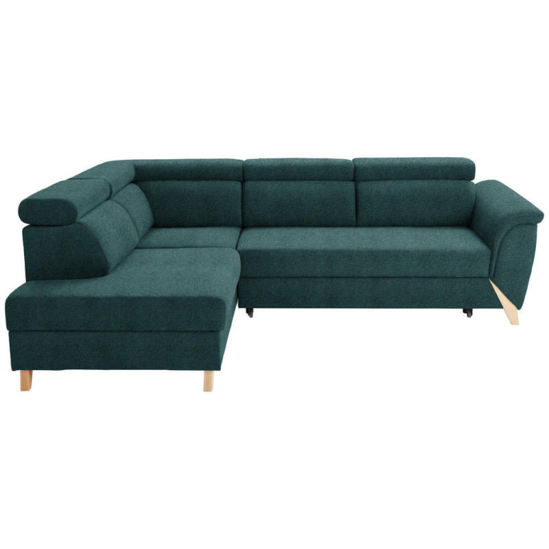 Ecksofa in Webstoff Petrol