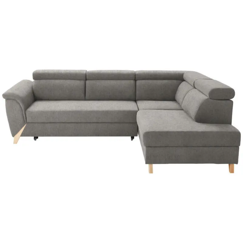 Ecksofa in Webstoff Graubraun
