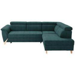 Ecksofa in Webstoff Petrol