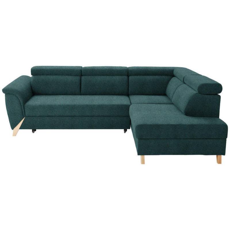 Ecksofa in Webstoff Petrol