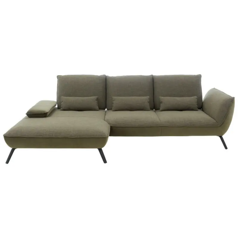 Ecksofa in Flachgewebe Olivgrün