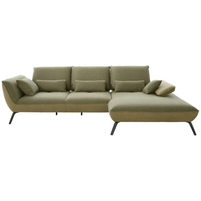 Ecksofa in Flachgewebe Olivgrün