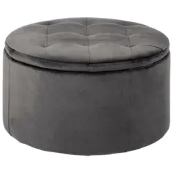 Hocker in Textil Dunkelgrau