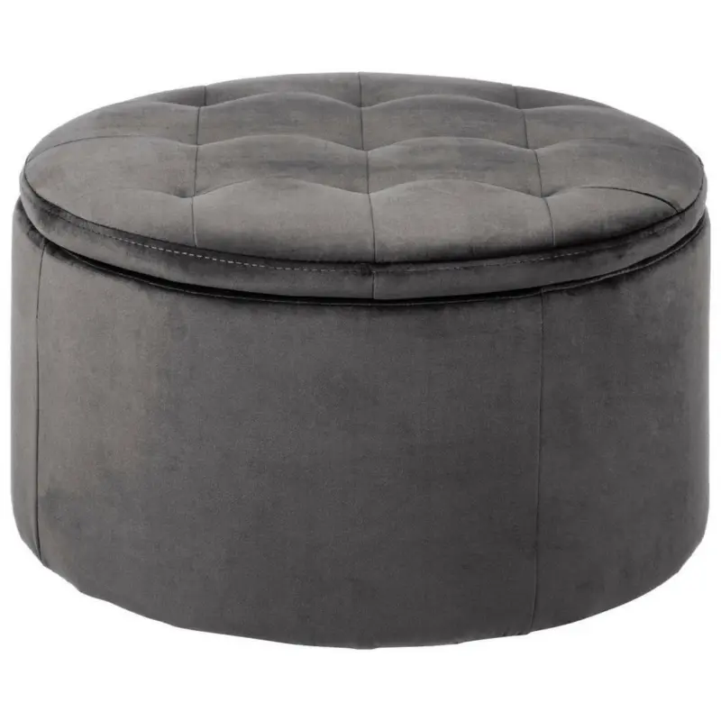 Hocker in Textil Dunkelgrau