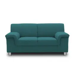 Zweisitzer-Sofa in Webstoff Petrol
