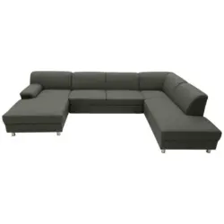 Wohnlandschaft in Webstoff Schlammfarben