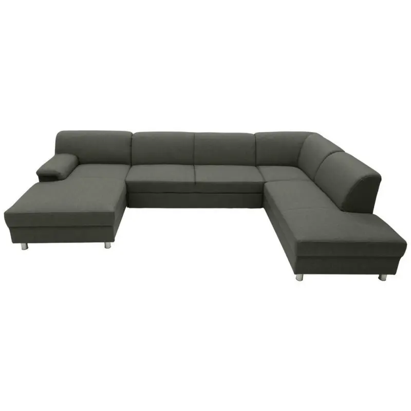 Wohnlandschaft in Webstoff Schlammfarben