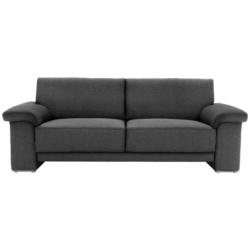 Dreisitzer-Sofa in Webstoff Braun, Schwarz