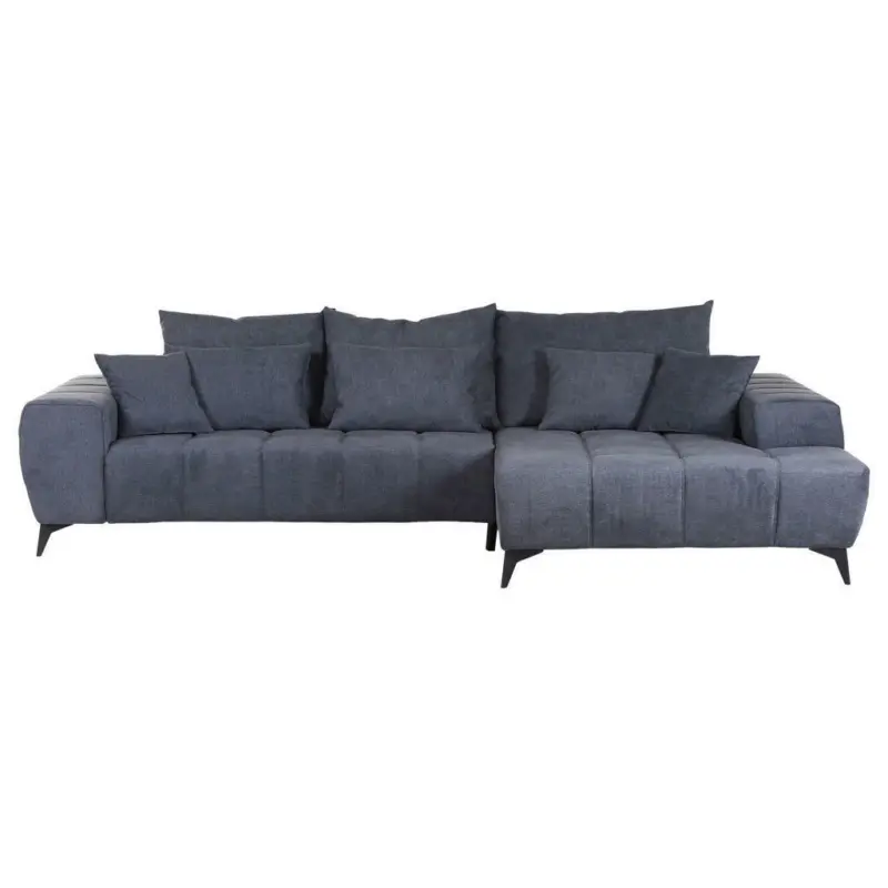 Ecksofa in Flachgewebe Dunkelgrau