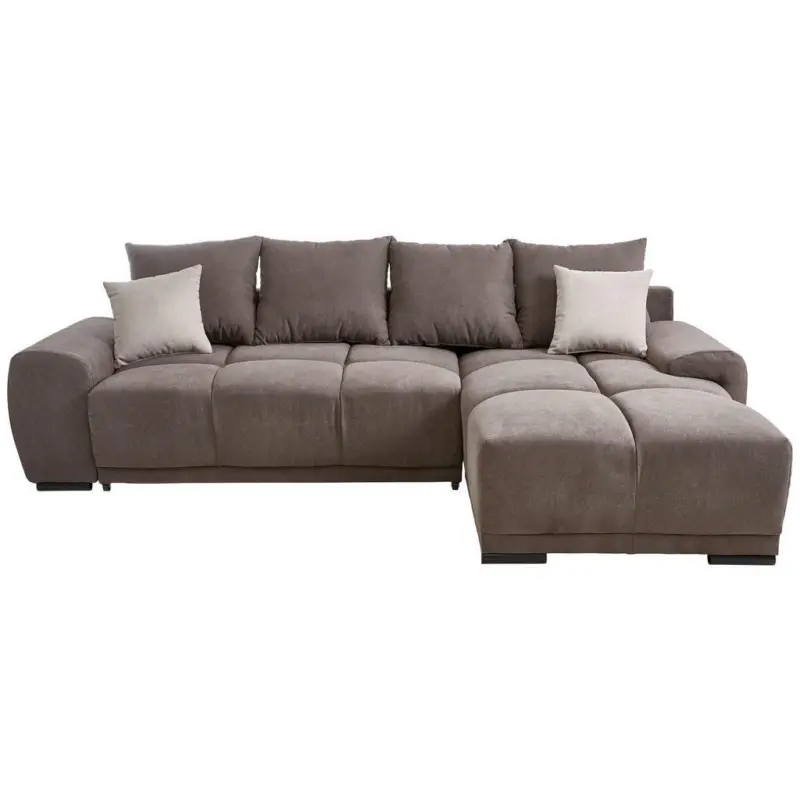 Ecksofa in Flachgewebe Schlammfarben