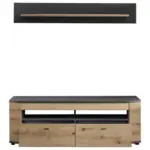 XXXLutz Lauterach - Ihr Möbelhaus bei Bregenz Wohnwand 150/166,3/46,4 cm in Braun, Grau, Eiche Artisan