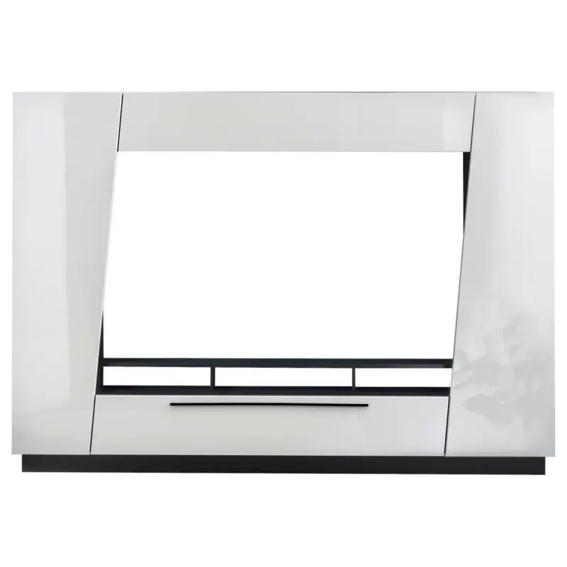 Wohnwand 275/194,5/38,4 cm in Schwarz, Weiß Hochglanz