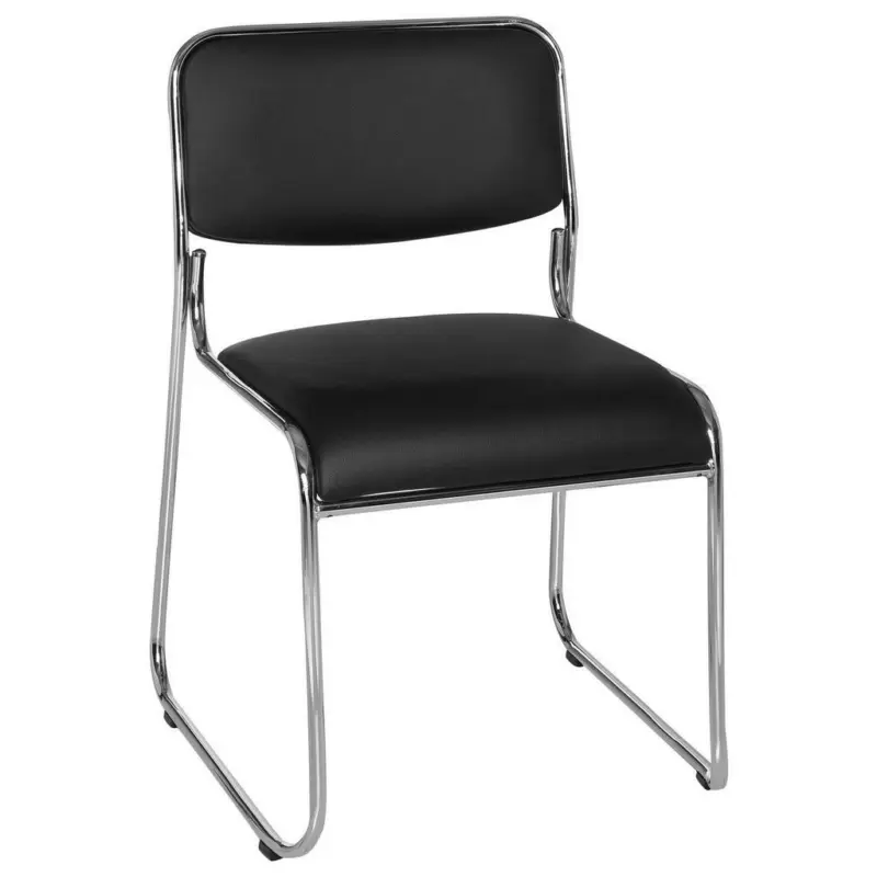 Besucherstuhl in Lederlook Schwarz