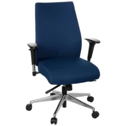 Drehstuhl in Flachgewebe Schwarz, Dunkelblau