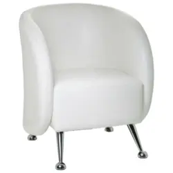 Sessel in Lederlook Wei&szlig;