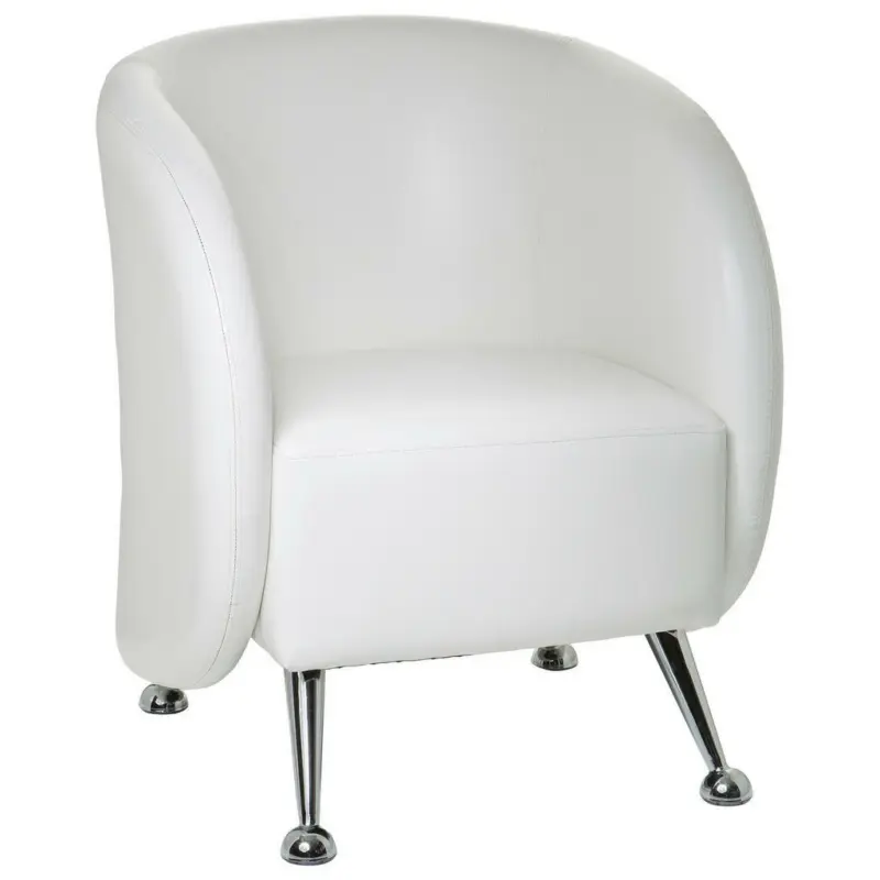 Sessel in Lederlook Wei&szlig;