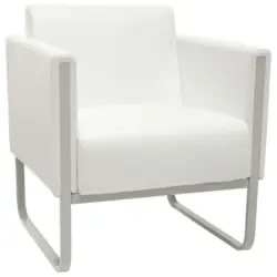 Sessel in Lederlook Wei&szlig;