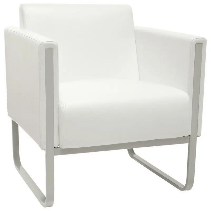 Sessel in Lederlook Wei&szlig;