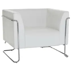 Sessel in Lederlook Weiß
