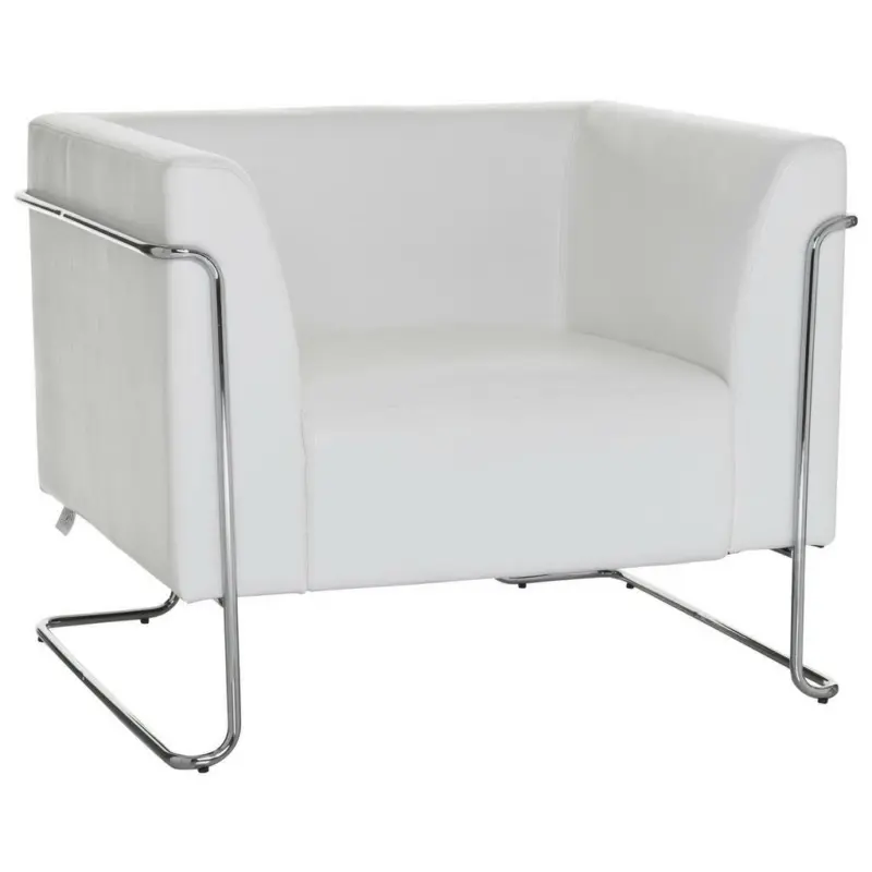 Sessel in Lederlook Weiß
