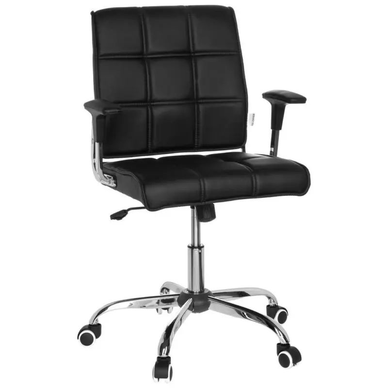 Drehstuhl in Lederlook Schwarz