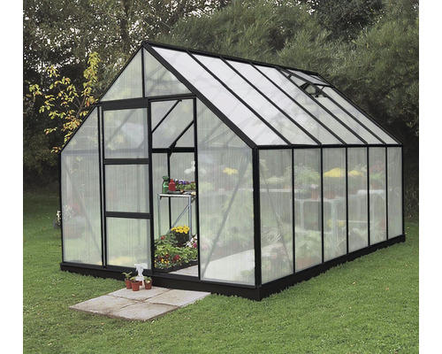 Gewächshaus Halls Universal 128 Polycarbonat 6 mm 257 x 384 cm schwarz