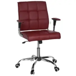 Drehstuhl in Lederlook Bordeaux