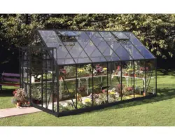 Gewächshaus Halls Magnum 148 Sicherheitsglas 3 mm 257 x 446 cm schwarz