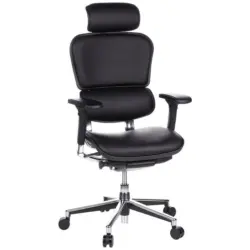 Drehstuhl in Lederlook Schwarz