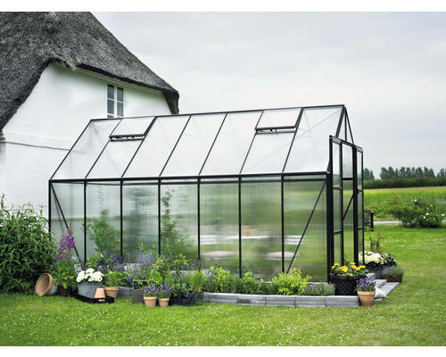 Gewächshaus Halls Magnum 148 Polycarbonat 6 mm 257 x 446 cm schwarz