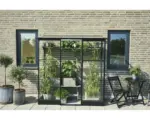Hornbach Anlehngewächshaus Halls Qube Lean-To 26 Sicherheitsglas 3 mm 65 x 189 cm schwarz